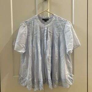 J. Crew Soft Blue Top with Elegant Details